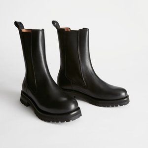 & Other Stories Chunky Sole Leather Chelsea Boots